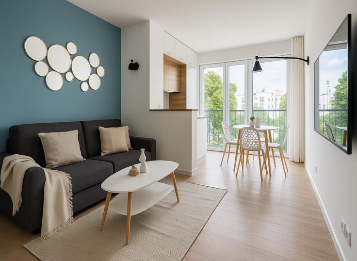 18th arrondissement, Paris에 위치한 Building Rue Doudeauville - the-flex-paris - 1397241 유닛의 세련된 인테리어가 돋보이는 거실 18th arrondissement, Paris에 위치한 Building Rue Doudeauville - the-flex-paris - 1397241 유닛의 세련된 인테리어가 돋보이는 거실