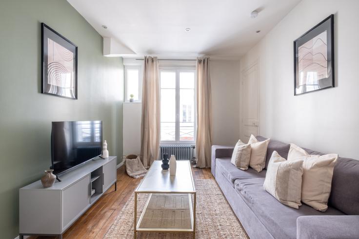 Building Rue de la Saussière - the-flex-paris - 1510872 adresindeki bir dairede modern mobilyalarla zarif bir şekilde tasarlanmış oturma odası Boulogne-Billancourt, Boulogne-Billancourt Building Rue de la Saussière - the-flex-paris - 1510872 adresindeki bir dairede modern mobilyalarla zarif bir şekilde tasarlanmış oturma odası Boulogne-Billancourt, Boulogne-Billancourt