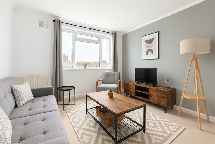 London Borough of Hammersmith and Fulham, London에 위치한 Building Hamlet Gardens - the-flex - 1254156 - LON 아파트의 세련된 인테리어가 돋보이는 거실