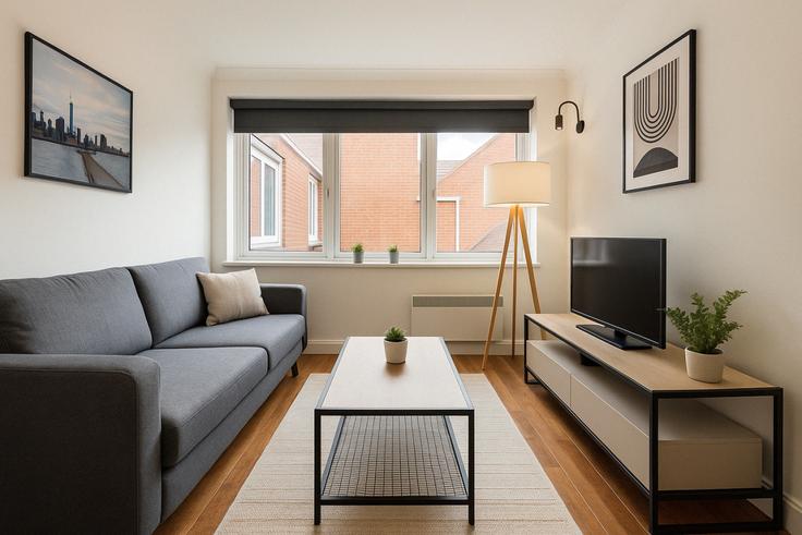 Building Fitzroy Street - the-flex - 1254184 - LON adresindeki bir dairede modern mobilyalarla zarif bir şekilde tasarlanmış oturma odası City of Westminster, London