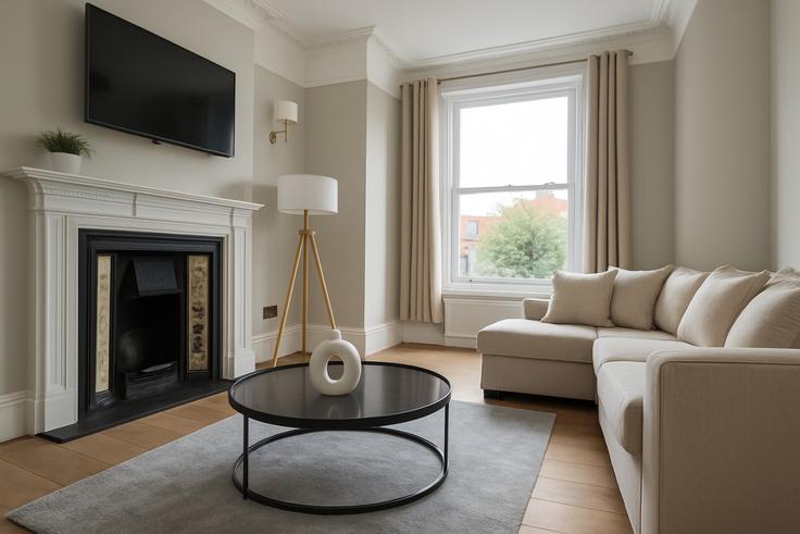 Salle de séjour élégante avec mobilier moderne dans un appartement à Building Saint Dunstan's Road - the-flex - 1512958 à London Borough of Hammersmith and Fulham, London