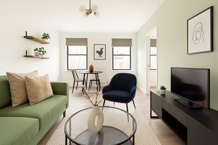 Sala de estar elegantemente projetada com móveis modernos em um apartamento no Building Vauxhall Bridge Road - the-flex - 1254317 - LON em City of Westminster, London