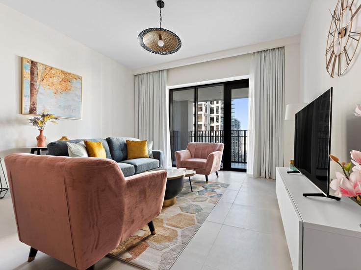 1 apartamento de un dormitorio amueblado en Tariaq Bedon Esm 1258117P , Ras Al Khor, Dubai, foto 1