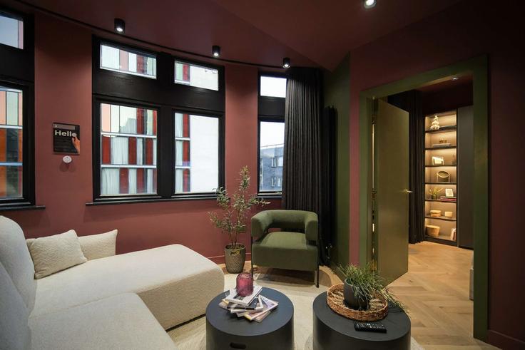 Sala de estar elegantemente projetada com móveis modernos em um apartamento no Building Mayes Street - theheim - 1499204 em Manchester, Manchester