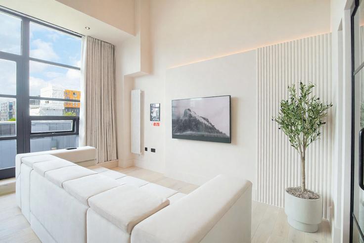 Salle de séjour élégante avec mobilier moderne dans un appartement à Building Pollard Street - theheim - 1499207 à Manchester, Manchester Salle de séjour élégante avec mobilier moderne dans un appartement à Building Pollard Street - theheim - 1499207 à Manchester, Manchester