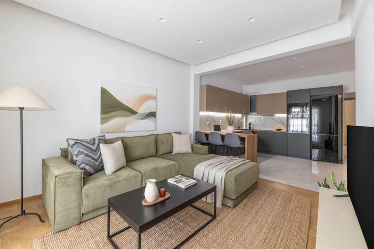 Building Georgiou Androutsou - thehomis - 1358859 adresindeki bir dairede modern mobilyalarla zarif bir şekilde tasarlanmış oturma odası Central Athens, Athens Building Georgiou Androutsou - thehomis - 1358859 adresindeki bir dairede modern mobilyalarla zarif bir şekilde tasarlanmış oturma odası Central Athens, Athens