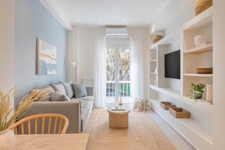 Elegantly designed living room with modern furnishings in an apartment at Building Veikou - thehomis - 1358867 in Central Athens, Athens Elegantly designed living room with modern furnishings in an apartment at Building Veikou - thehomis - 1358867 in Central Athens, Athens