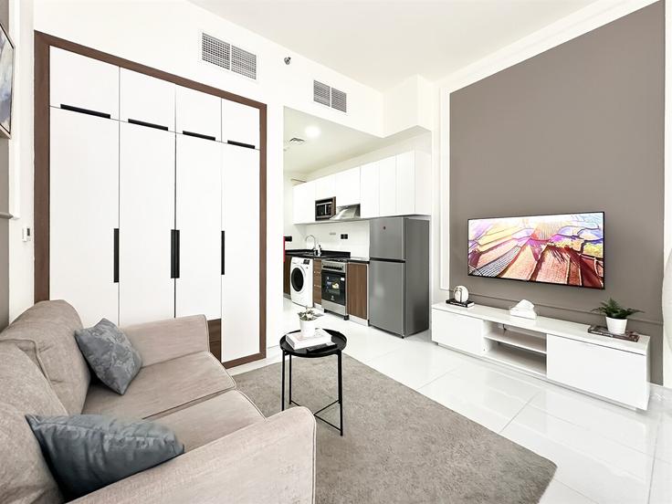 1 yatak odalı mobilyalı daire Tariaq Bedon Esm 1246204P , Arjan-Dubailand, Dubai, fotoğraf 1