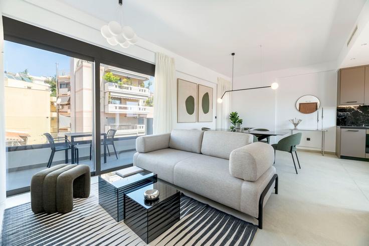 North Athens, Athens에 위치한 Building Chiou - upstreet - 1542056 유닛의 세련된 인테리어가 돋보이는 거실 North Athens, Athens에 위치한 Building Chiou - upstreet - 1542056 유닛의 세련된 인테리어가 돋보이는 거실