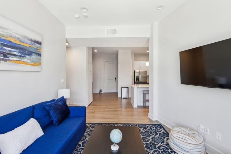 Dallas DallasのBuilding Indiana Street - urban-home-stays - 1431238のアパートメントにある、モダンな家具を備えたエレガントなデザインのリビングルーム