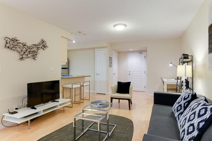 Building Adelaide Street West - urbanflatstoronto - 1034888 - TOR adresindeki bir dairede modern mobilyalarla zarif bir şekilde tasarlanmış oturma odası Old Toronto, Toronto