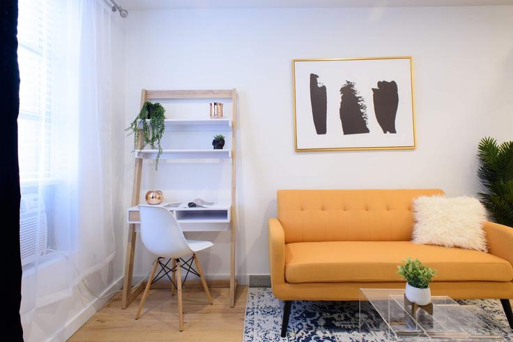 Elegantly designed living room with modern furnishings in an apartment at Building Clinton Street - urbanfurnished-guesty - 1021884 - NYC in Manhattan, New York