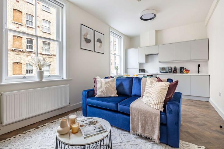 London London Borough of IslingtonのBuilding Whitecross Street - vacation-rentals - 1542217のアパートメントにある、モダンな家具を備えたエレガントなデザインのリビングルーム
