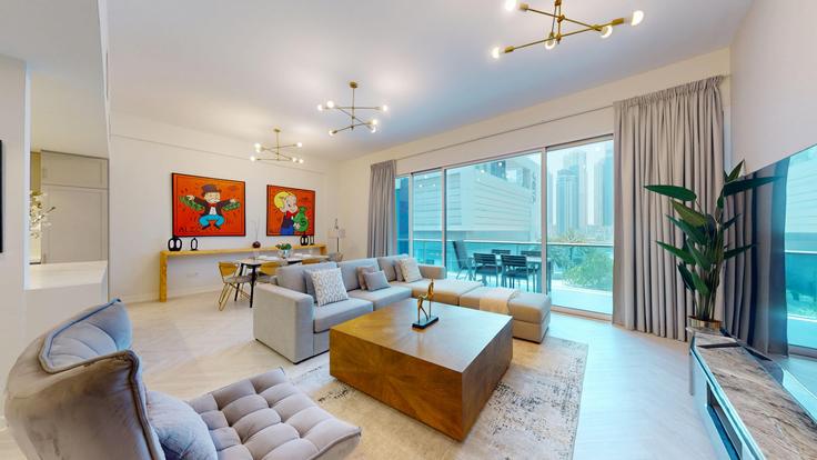 Dubai Marina, Dubai 소재 Building Al Hubob Street - vacationer - 1046605 유닛에 마련된, 현대적인 가구로 꾸며진 우아한 디자인의 거실