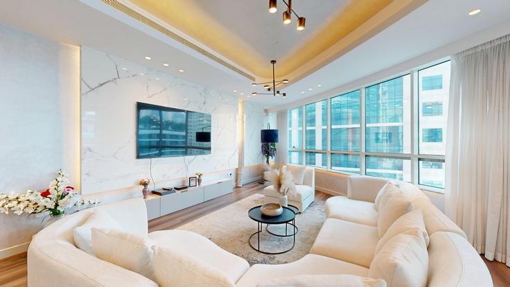 Building JLT Metro Station - vacationer - 1046633 - DXB adresindeki bir dairede modern mobilyalarla zarif bir şekilde tasarlanmış oturma odası Dubai Marina, Dubai