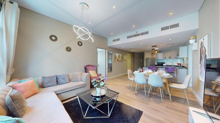 Dubai Marina, Dubai에 위치한 Building Al Marsa Street - vacationer - 1234680 - DXB 아파트의 세련된 인테리어가 돋보이는 거실