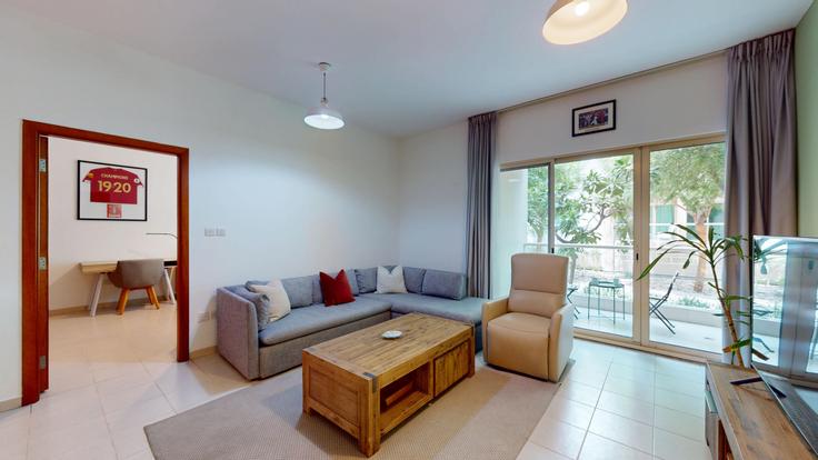 1 quarto mobiliado em apartamentos em Al Dhafrah The Greens 1259268P, Al Barsha, Dubai, foto 1