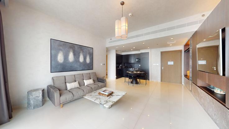 Dubai Hills Estate, Dubai에 위치한 Building Tariaq Bedon Esm - vacationer - 1271294 - DXB 아파트의 세련된 인테리어가 돋보이는 거실