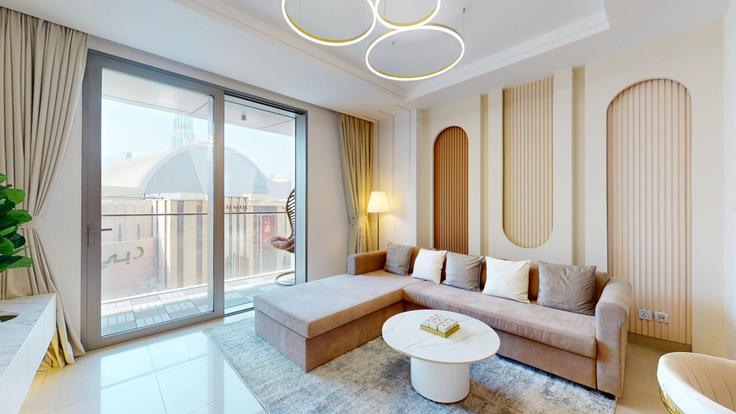 Downtown Dubai, Dubai 소재 Building Sheikh Mohammed bin Rashid Boulevard - vacationer - 1291576 - DXB 유닛에 마련된, 현대적인 가구로 꾸며진 우아한 디자인의 거실