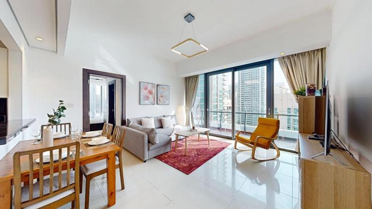 Dubai Marina, Dubai에 위치한 Building Al Gharbi Street - vacationer - 1292563 - DXB 아파트의 세련된 인테리어가 돋보이는 거실