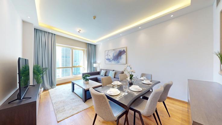 JLT, Dubai에 위치한 Building Tariaq Bedon Esm - vacationer - 1302541 - DXB 아파트의 세련된 인테리어가 돋보이는 거실 JLT, Dubai에 위치한 Building Tariaq Bedon Esm - vacationer - 1302541 - DXB 아파트의 세련된 인테리어가 돋보이는 거실