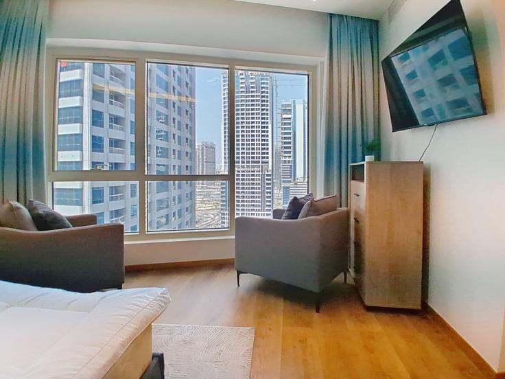 2 yatak odalı mobilyalı daire Tariaq Bedon Esm 1302541P , JLT, Dubai, fotoğraf 1