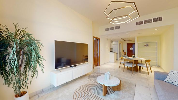 Business Bay, Dubai에 위치한 Building Tariaq Bedon Esm - vacationer - 1303118 - DXB 아파트의 세련된 인테리어가 돋보이는 거실 Business Bay, Dubai에 위치한 Building Tariaq Bedon Esm - vacationer - 1303118 - DXB 아파트의 세련된 인테리어가 돋보이는 거실