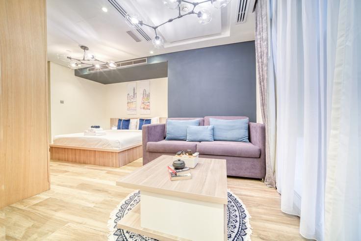 Dubai Marina, Dubai에 위치한 Building Al Mamsha Street - vacationer - 1311538 - DXB 아파트의 세련된 인테리어가 돋보이는 거실