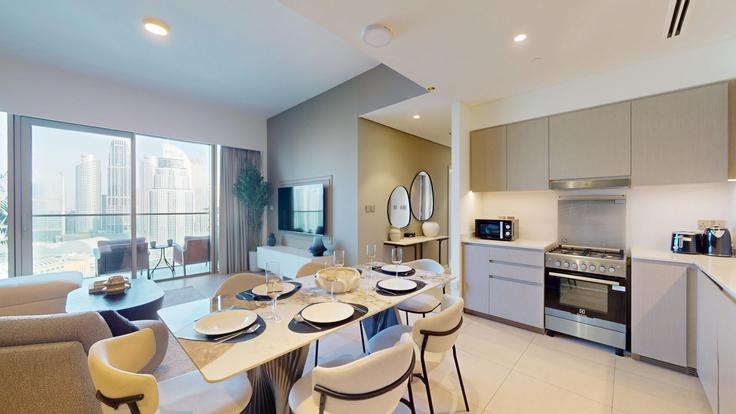 Downtown Dubai, Dubai에 위치한 Building Tariaq Bedon Esm - vacationer - 1317346 아파트의 세련된 인테리어가 돋보이는 거실 Downtown Dubai, Dubai에 위치한 Building Tariaq Bedon Esm - vacationer - 1317346 아파트의 세련된 인테리어가 돋보이는 거실