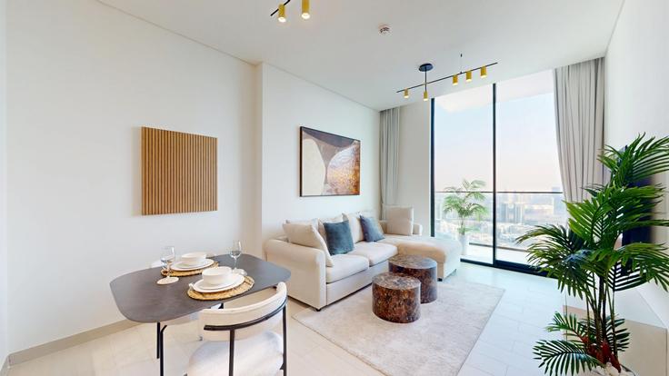 Jumeirah Village, Dubai 소재 Building Kaheel Blvd - vacationer - 1355633 유닛에 마련된, 현대적인 가구로 꾸며진 우아한 디자인의 거실