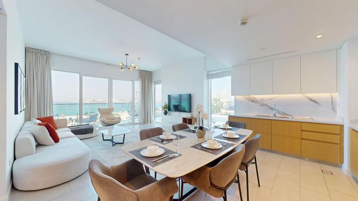 Dubai Marina, Dubai 소재 Building Al Mamsha Street - vacationer - 1363969 유닛에 마련된, 현대적인 가구로 꾸며진 우아한 디자인의 거실