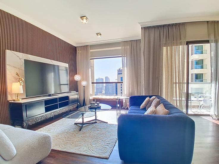 Dubai Marina, Dubai 소재 Building Al Mamsha Street - vacationer - 1366720 유닛에 마련된, 현대적인 가구로 꾸며진 우아한 디자인의 거실