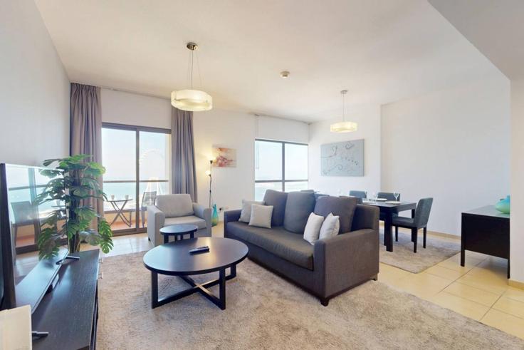 Dubai Marina, Dubai에 위치한 Building Al Sayorah Street - vacationer - 1466507 유닛의 세련된 인테리어가 돋보이는 거실