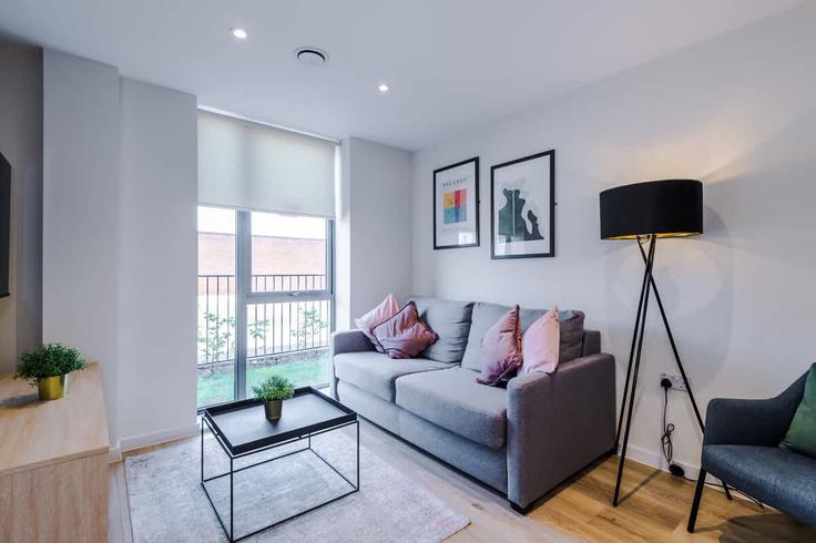 Liverpool LiverpoolのBuilding Richmond Row - valore-living - 1471439のアパートメントにある、モダンな家具を備えたエレガントなデザインのリビングルーム