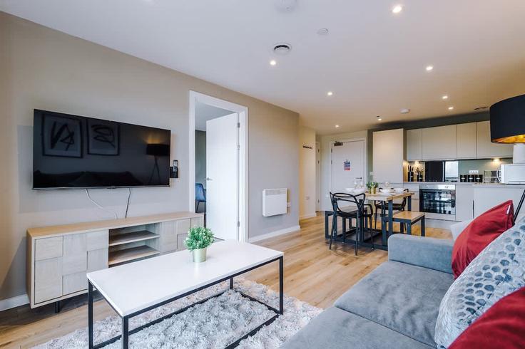 Liverpool LiverpoolのBuilding Richmond Row - valore-living - 1471478のアパートメントにある、モダンな家具を備えたエレガントなデザインのリビングルーム