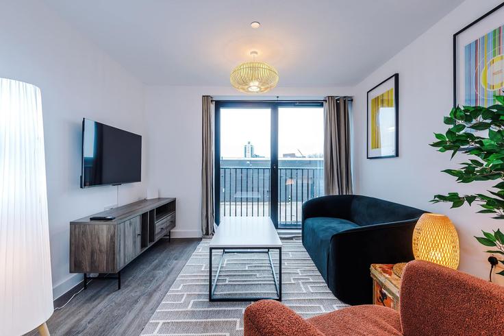 Salle de séjour élégante avec mobilier moderne dans un appartement à Building Ordsall Lane - valore-living - 1471480 à City of Salford, Salford