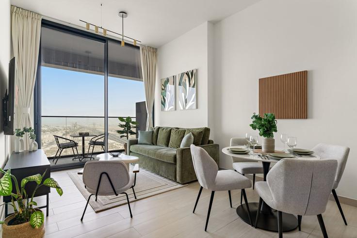Jumeirah Village, Dubai에 위치한 Building Street 5 - vayk-vacation-homes-rental-llc - 1290857 - DXB 아파트의 세련된 인테리어가 돋보이는 거실