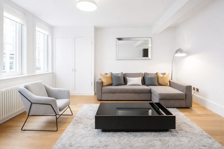 Sala de estar elegantemente projetada com móveis modernos em um apartamento no Building D'Arblay Street - vico - 1515862 em City of Westminster, London Sala de estar elegantemente projetada com móveis modernos em um apartamento no Building D'Arblay Street - vico - 1515862 em City of Westminster, London