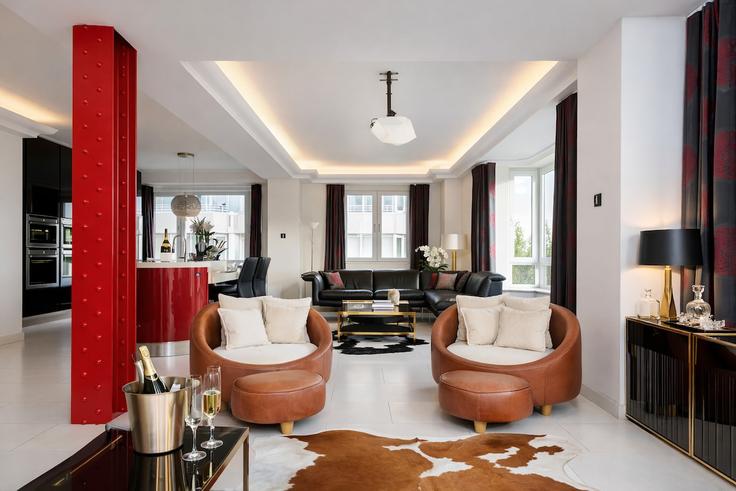 Elegant gestaltetes Wohnzimmer mit moderner Einrichtung in einer Wohnung im Building 1-2 - vico - 1515857 in City of Westminster, London Elegant gestaltetes Wohnzimmer mit moderner Einrichtung in einer Wohnung im Building 1-2 - vico - 1515857 in City of Westminster, London