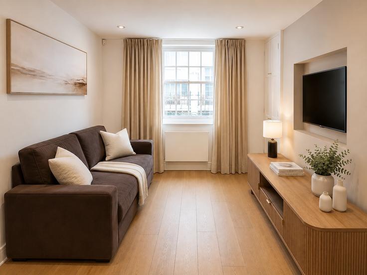 Elegante sala de estar con mobiliario moderno en un apartamento en Building Avery Row - vico - 1531307 en City of Westminster, London Elegante sala de estar con mobiliario moderno en un apartamento en Building Avery Row - vico - 1531307 en City of Westminster, London