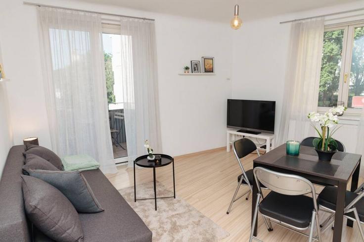 Building Penzinger Straße - viennainvites - 1507268 adresindeki bir dairede modern mobilyalarla zarif bir şekilde tasarlanmış oturma odası Vienna, Vienna