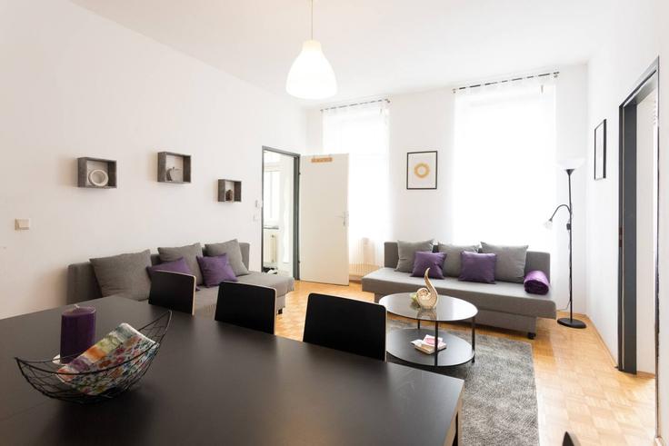 Elegante sala de estar con mobiliario moderno en un apartamento en Building Rueppgasse - viennainvites - 1507248 en Vienna, Vienna Elegante sala de estar con mobiliario moderno en un apartamento en Building Rueppgasse - viennainvites - 1507248 en Vienna, Vienna