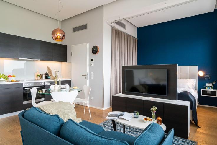 Salle de séjour élégante avec mobilier moderne dans un appartement à Building Wienerbergstraße - viennaresidences - 1255881 - VIE à Vienna, Vienna Salle de séjour élégante avec mobilier moderne dans un appartement à Building Wienerbergstraße - viennaresidences - 1255881 - VIE à Vienna, Vienna