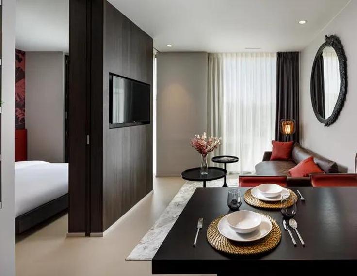 Opfikon, Opfikon에 위치한 Building Industriestrasse - visionapartments - 1055015 유닛의 세련된 인테리어가 돋보이는 거실