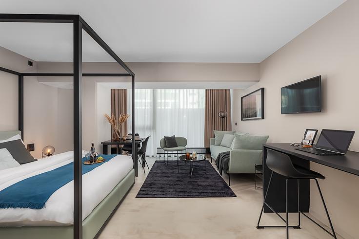 Basel BaselのBuilding Nauenstrasse - visionapartments - 1054987のアパートメントにある、モダンな家具を備えたエレガントなデザインのリビングルーム