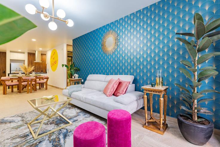 Elegante sala de estar con mobiliario moderno en un apartamento en Building Circuito Interior Mtro. José Vasconcelos - viva-houses-beyond-corp - 1258765 - MEX en Mexico City, Mexico City Elegante sala de estar con mobiliario moderno en un apartamento en Building Circuito Interior Mtro. José Vasconcelos - viva-houses-beyond-corp - 1258765 - MEX en Mexico City, Mexico City