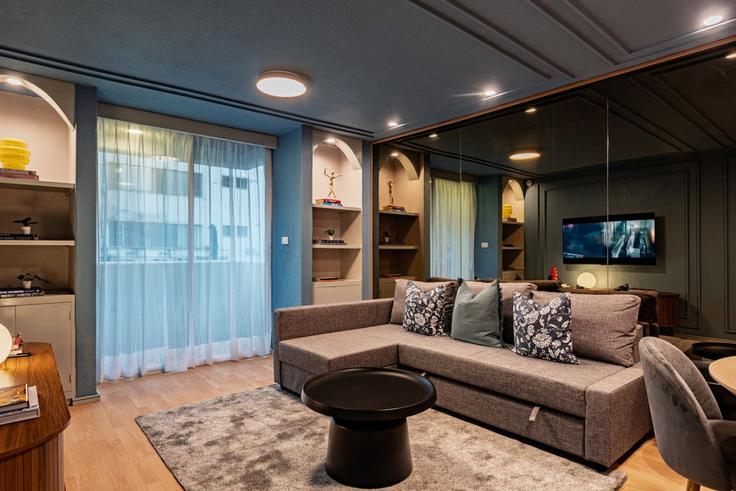 Elegante sala de estar con mobiliario moderno en un apartamento en Building Río Ebro - viva-houses-beyond-corp - 1579745 en Mexico City, Mexico City