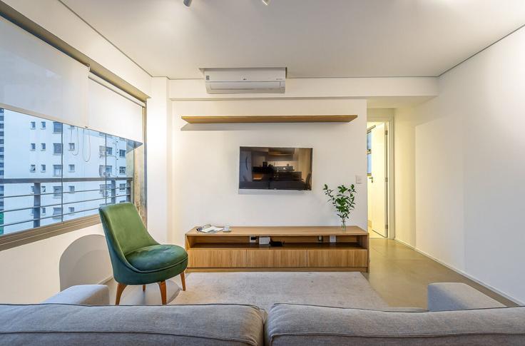 Salle de séjour élégante avec mobilier moderne dans un appartement à Building Rua Jacques Félix - viva - 1521125 à Vila Nova Conceição, São Paulo