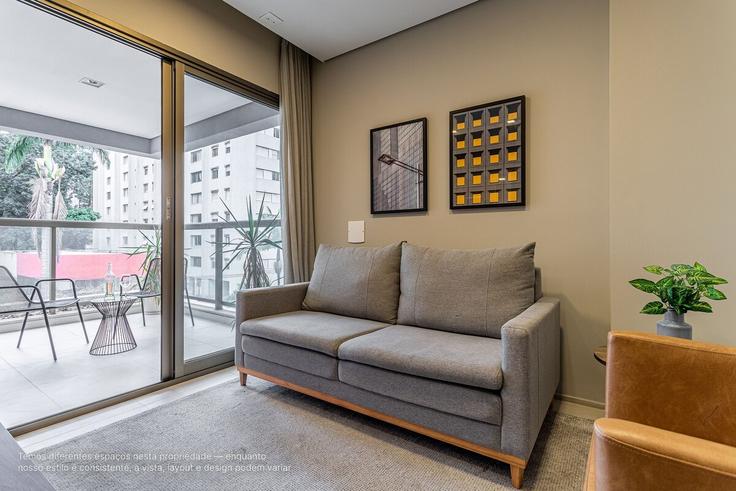 São Paulo PinheirosのBuilding Rua Oscar Freire - viva - 1521224のアパートメントにある、モダンな家具を備えたエレガントなデザインのリビングルーム