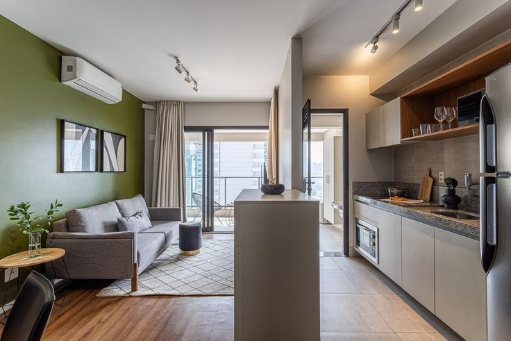 Building Rua Doutor Alceu de Campos Rodrigues - viva - 1521164 adresindeki bir dairede modern mobilyalarla zarif bir şekilde tasarlanmış oturma odası Vila Nova Conceição, São Paulo